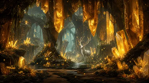 White Stag in Crystal Garden