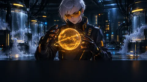Cyberpunk Engineer With Hologram