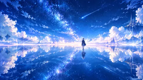 Silver-Haired Girl Under Milky Way