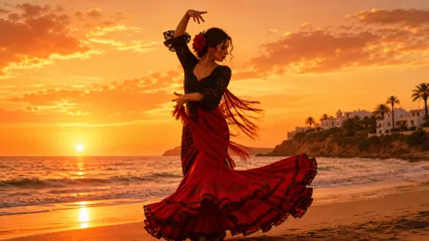 Flamenco Dancer on Beach