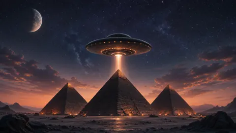 UFO Over Egyptian Pyramids