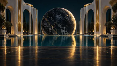 Art Deco Moon Courtyard