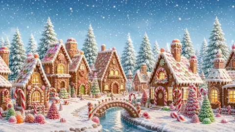 Gingerbread Village with Candy Canes