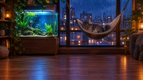 Sleeping Chinchilla by Aquarium