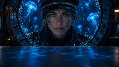 Deep-Ocean Captain Behind Porthole