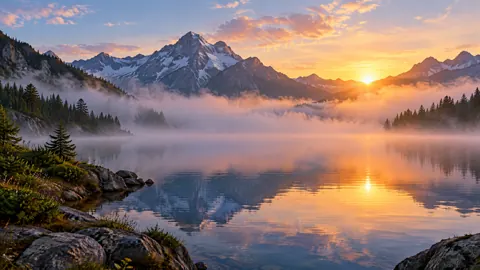 Sunrise Over Alpine Lake