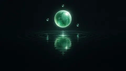 Jade Orb Above Black Pool