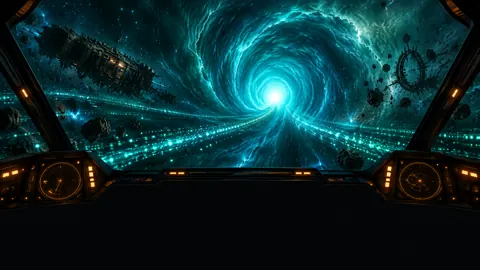Teal Wormhole Salvage Cockpit