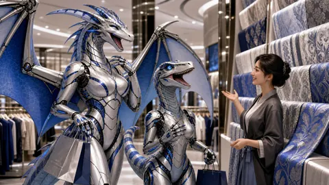 Robot Wyvern and Raptor Shopping