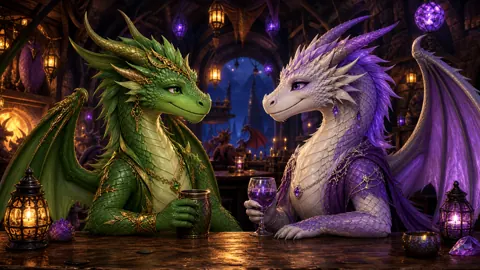 Female Dragons at Tavern Bar