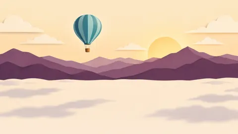 Teal Balloon Over Plum Mountains