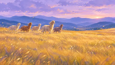 Alpacas in Golden Meadow