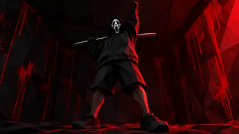 Masked Figure With Metal Bar