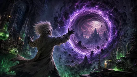 Mad Scientist Opening Purple Portal