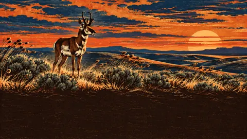 Pronghorn in Sagebrush Dunes