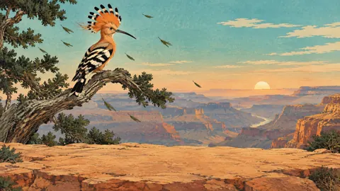 Hoopoe Above Ochre Canyon