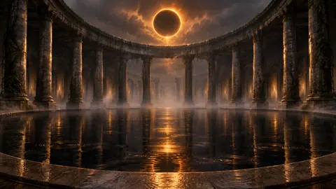 Cloister Pool Under Eclipse