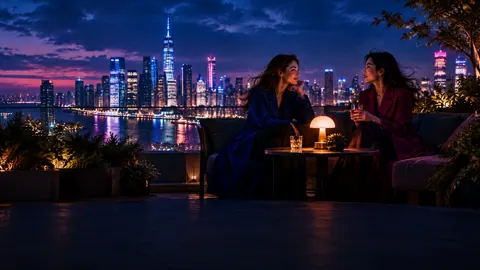Women on Rooftop Terrace