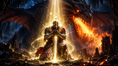 Praying Knight Beneath Dragon