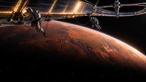 Astronauts Repairing Solar Ring