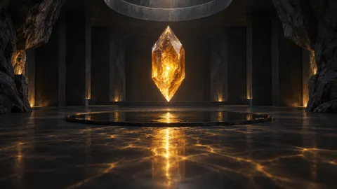 Floating Amber Crystal Cavern