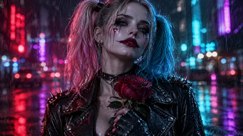 Gothic Jester With Red Rose