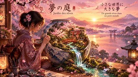 Kimono Artist Painting Vase Garden