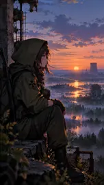 Hooded Stalker Above Flooded City