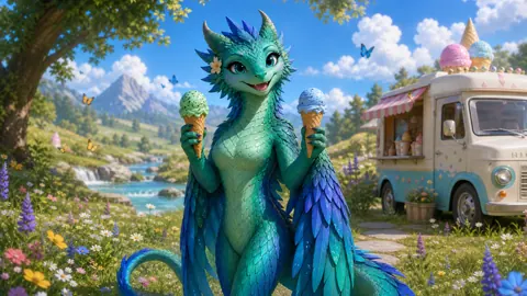 Wyvern With Ice Cream Cones