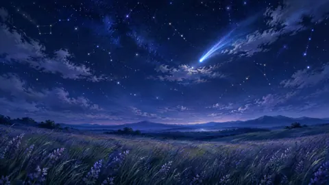 Lavender Meadow Under Comet