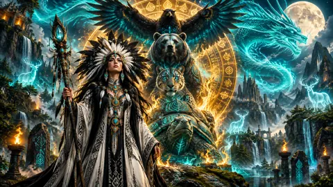 Shaman Priestess With Spirit Animals