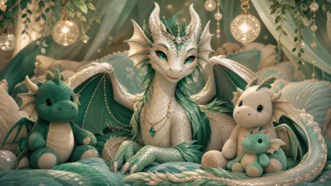 Pearl Wyvern With Dragon Plushies