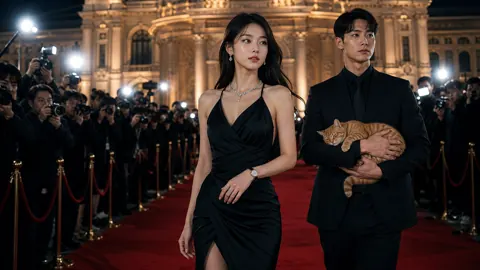 Korean Actress With Ginger Cat