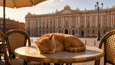 Sleeping Cat at Toulouse Capitole