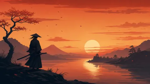 Samurai by Sunset River