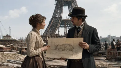 French Couple With Cat Blueprint