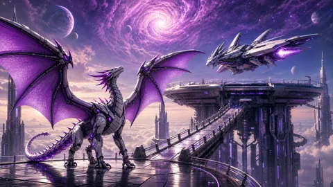Robotic Wyvern and Dragon Ship