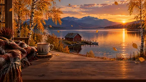 Mug on Autumn Lake Porch
