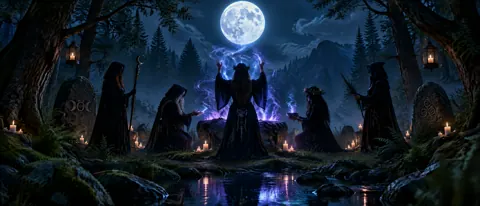 Four Witches Under Full Moon
