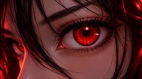 Girl With Glowing Red Eye