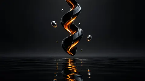 Obsidian Helix Above Black Pool