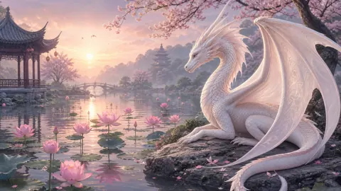 White Wyvern at Lotus Pond