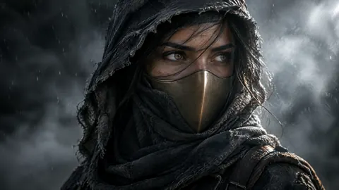 Hooded Desert Scout in Rain