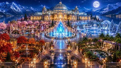 Moonlit Palace Crystal Fountain
