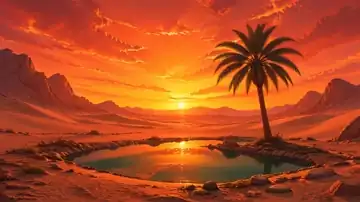 Sunset Oasis Glow live wallpaper