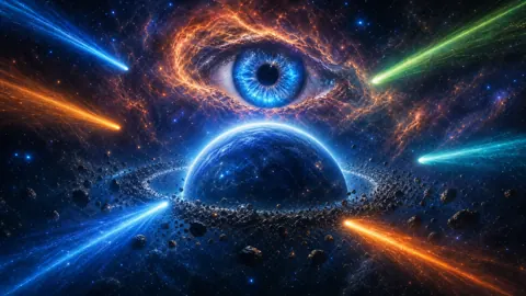 Blue Ringed Planet and Comets