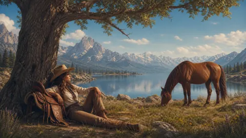 Cowgirl by Alpine Lake