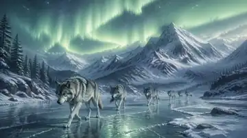 Aurora Wolf Crossing live wallpaper