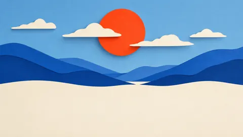 Vermilion Sun Over Blue Hills
