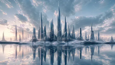Futuristic City Above Water